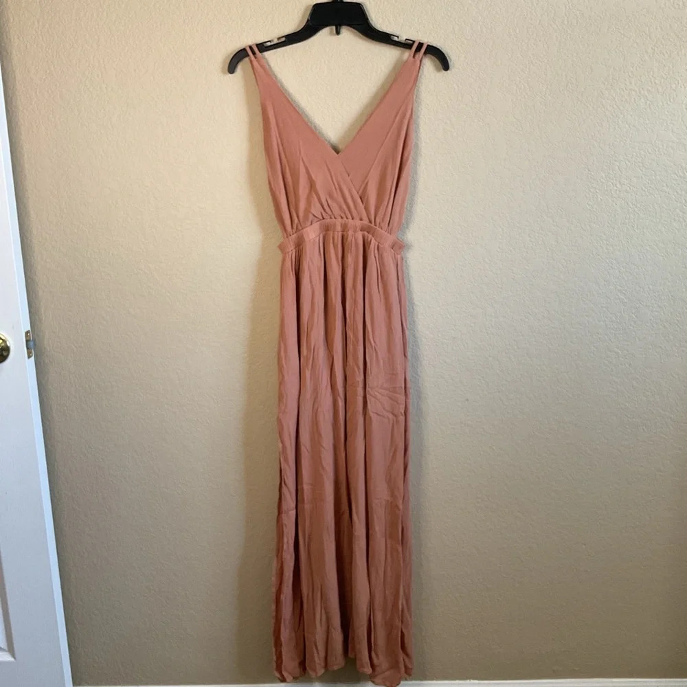 Lulus Womens Lost In Paradise Strappy Maxi‎ Dress Plunging Neckline Open Back